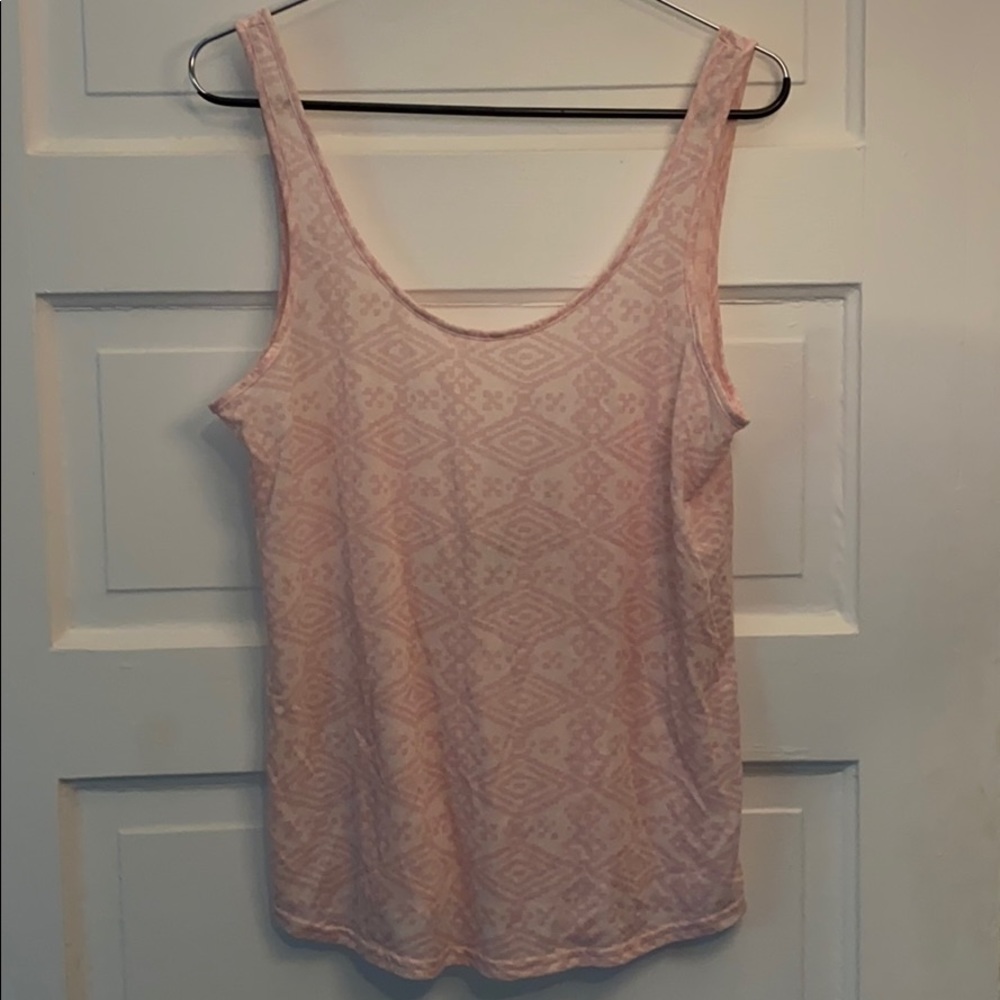 Pink low scoop backed tank top
